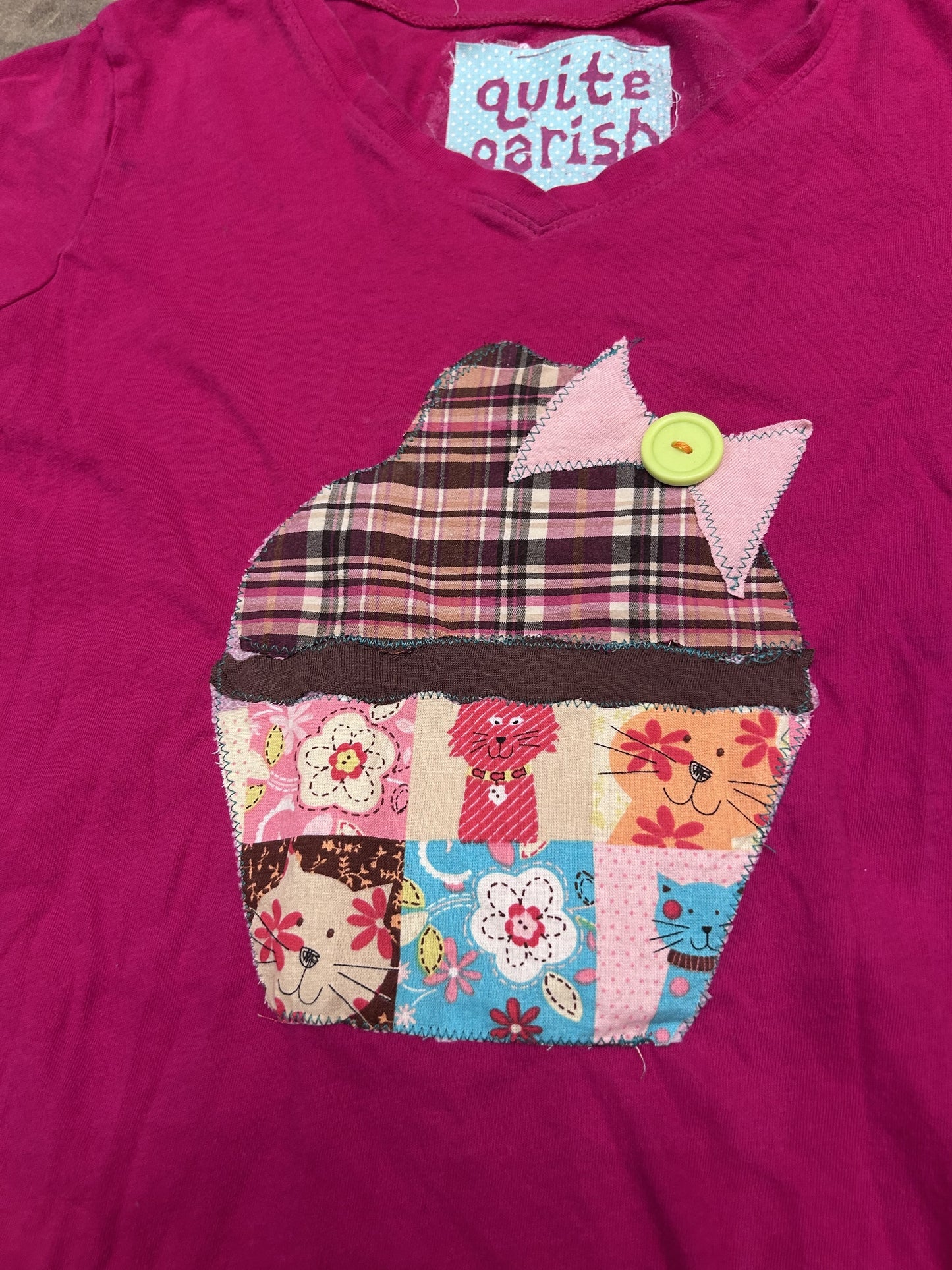 hot pink kitty cupcake tee
