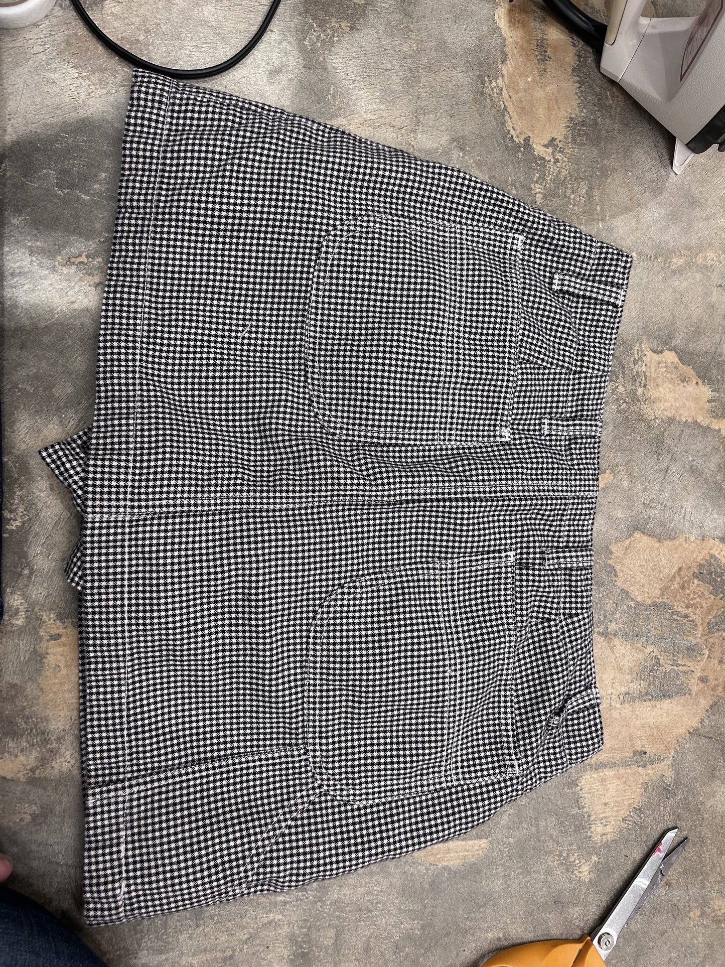 fugazi cut and sew screenprint patch skirt