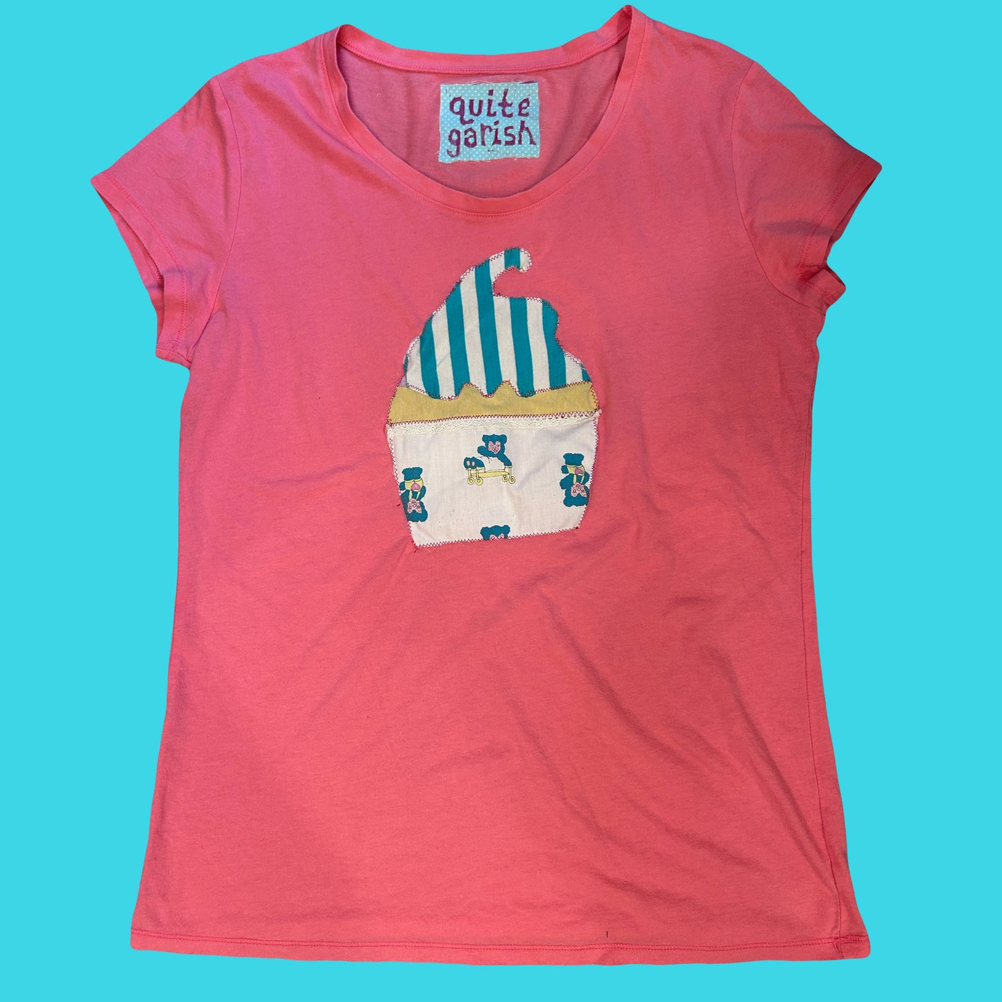 pink striped cupcake tee