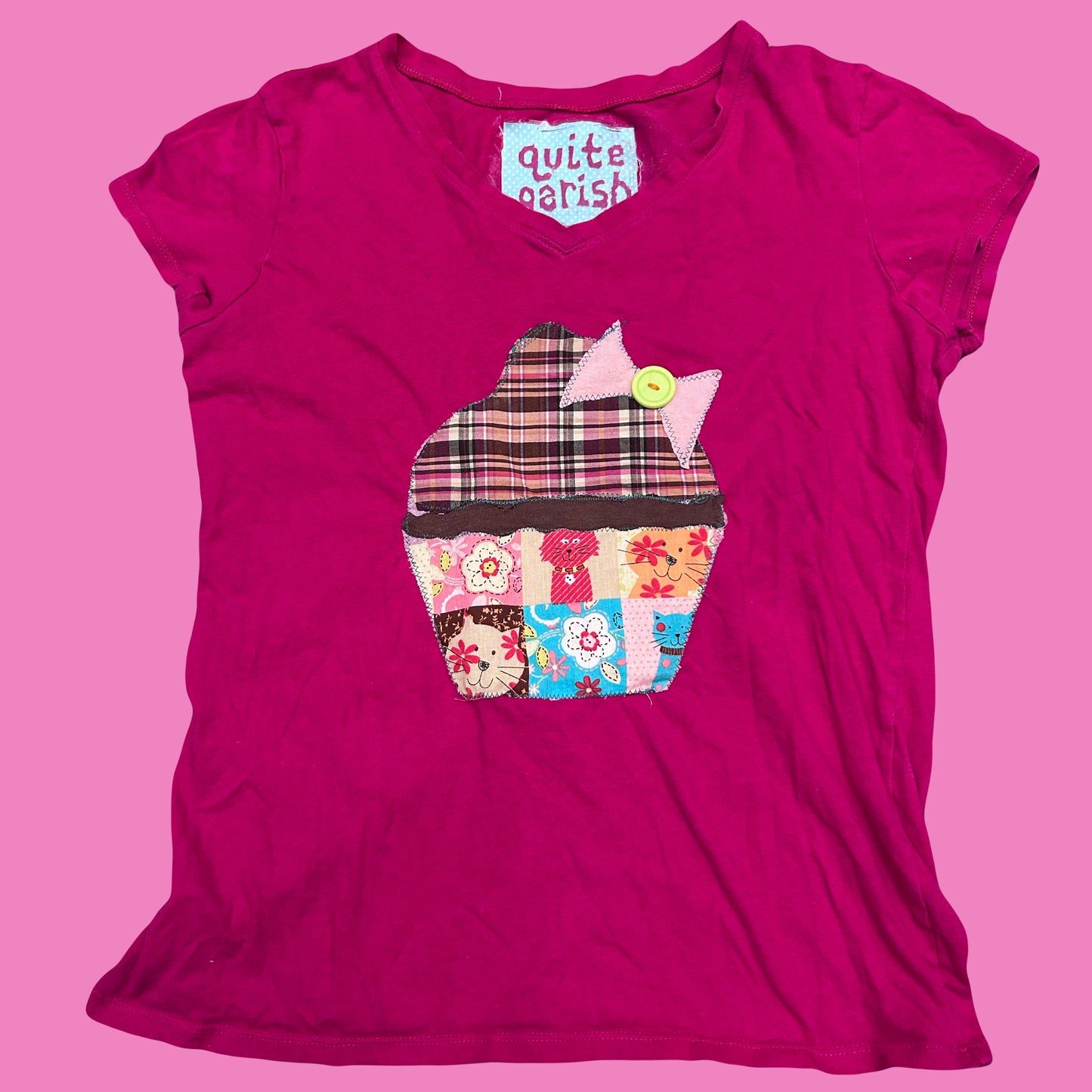 hot pink kitty cupcake tee