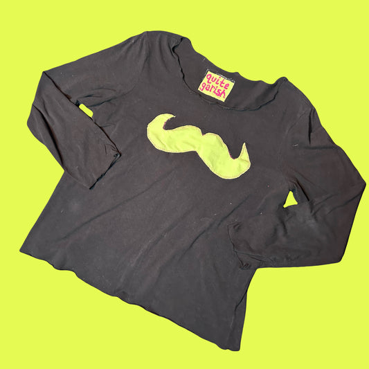 big stache longsleeve (black)