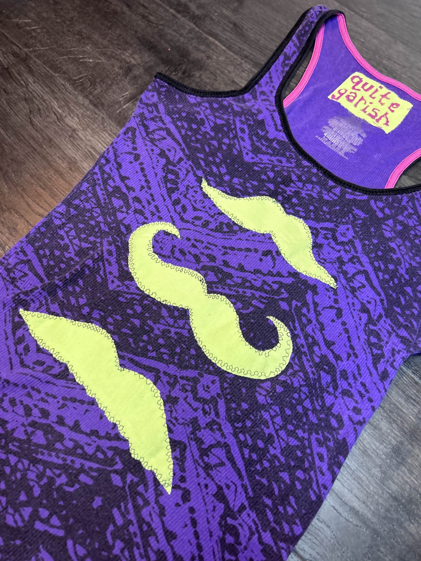 stache trio tank (purple chevron)