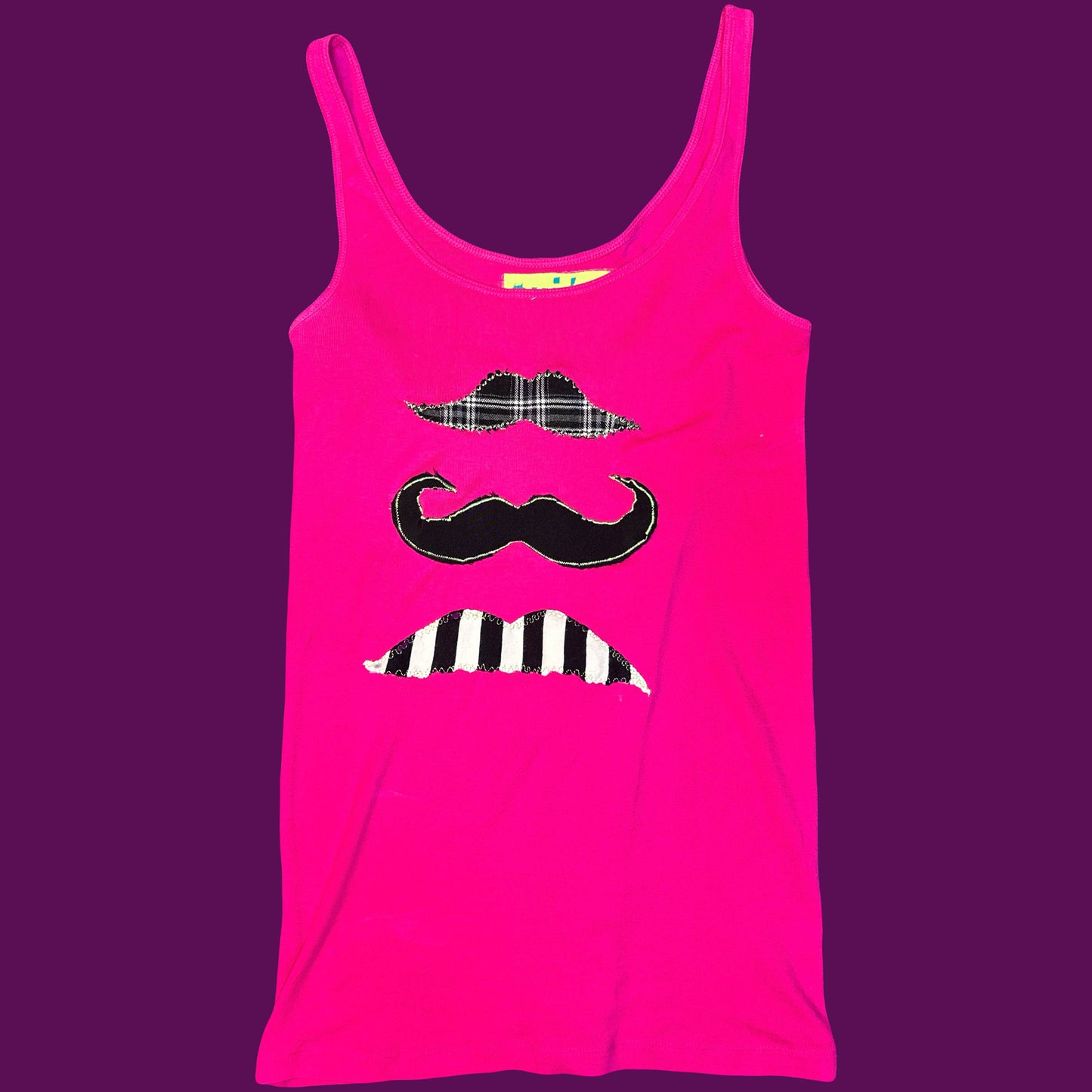 stache trio tank (hot pink)