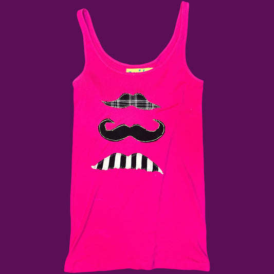 stache trio tank (hot pink)