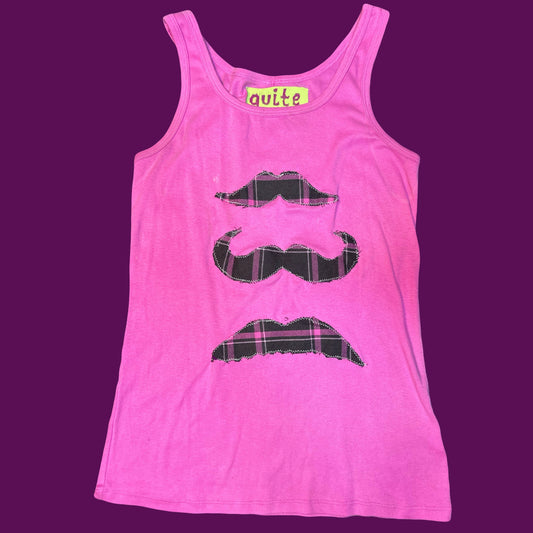 stache trio tank (bubblegum pink)