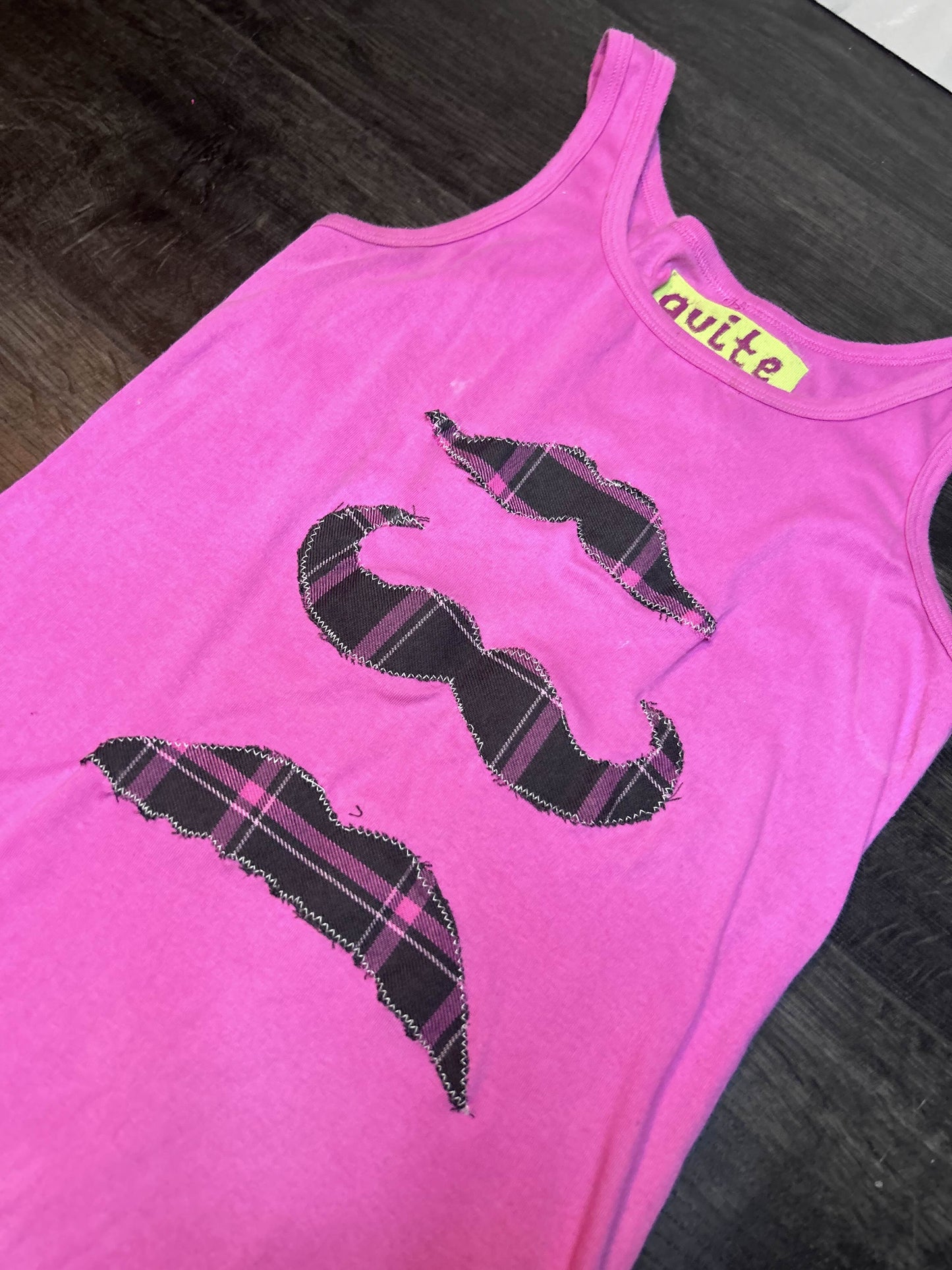 stache trio tank (bubblegum pink)