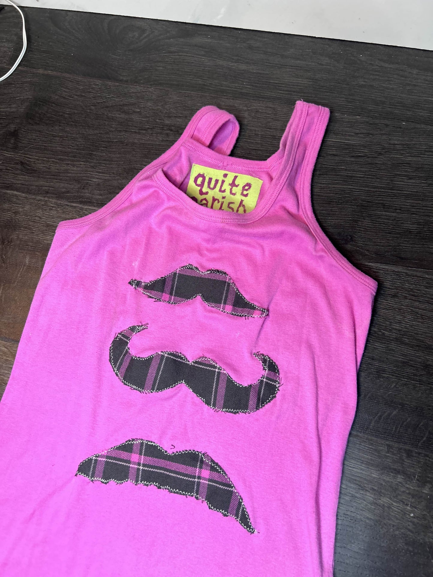 stache trio tank (bubblegum pink)