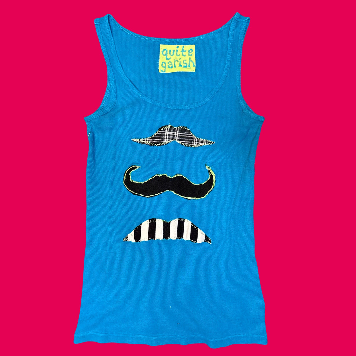 stache trio ribbed tank (blue)