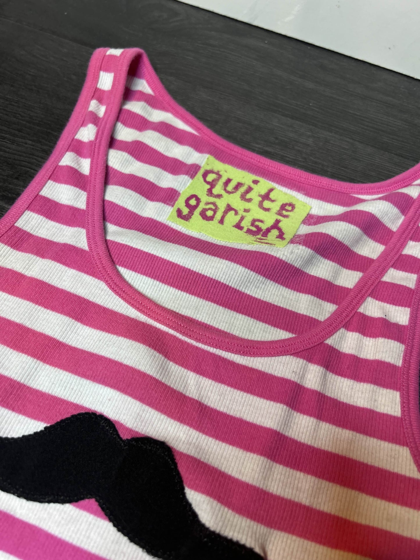 stache trio ribbed tank (pink stripes)