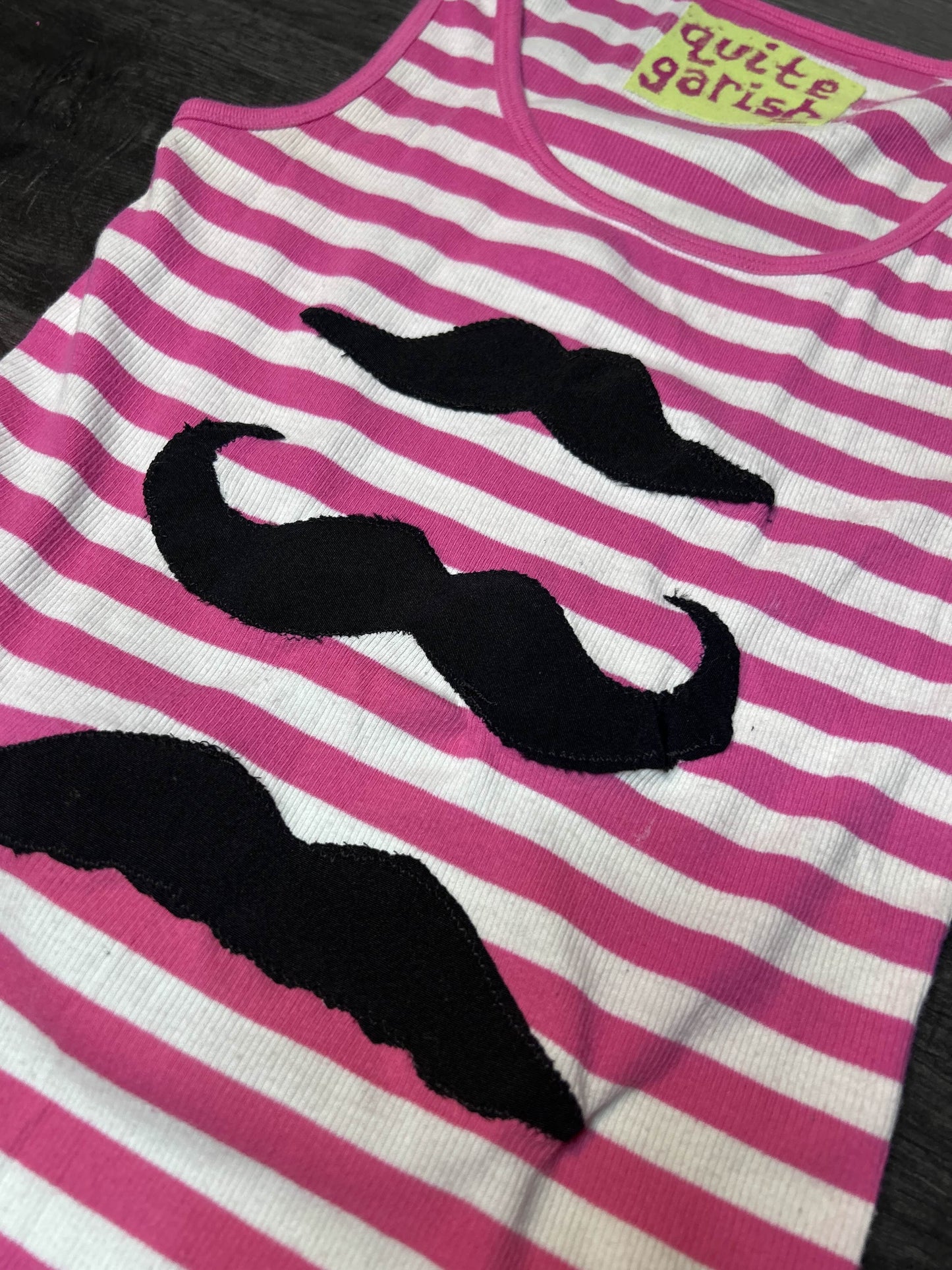 stache trio ribbed tank (pink stripes)