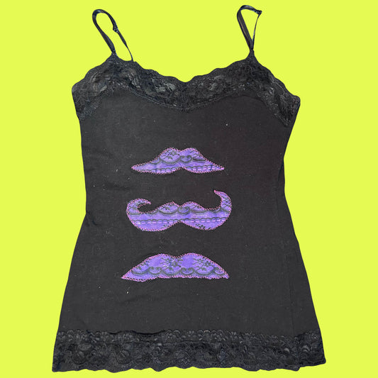 stache trio lace tank (purple)