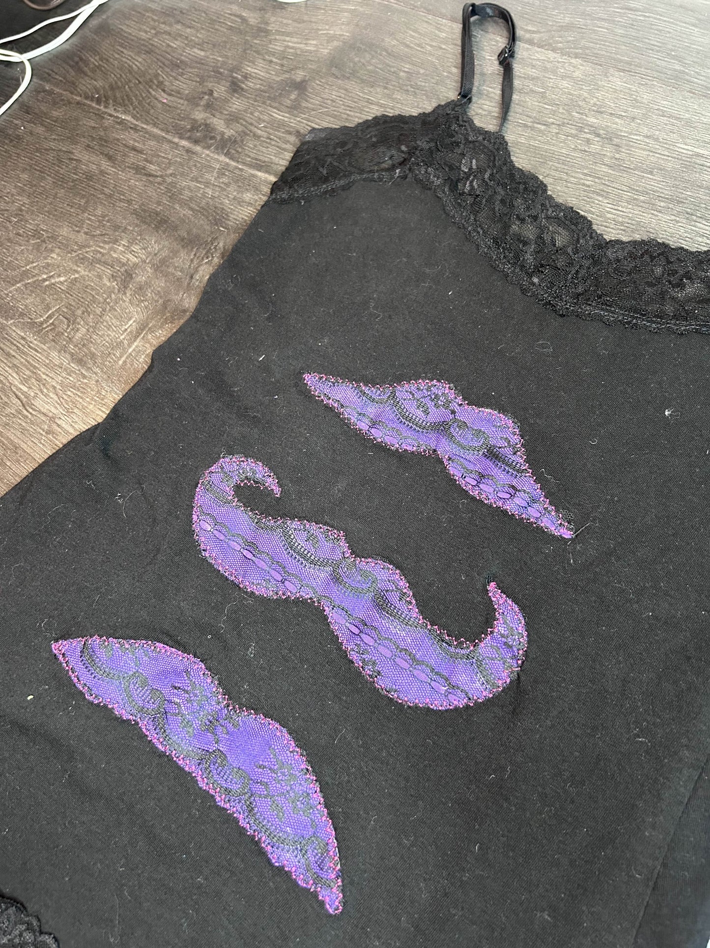 stache trio lace tank (purple)