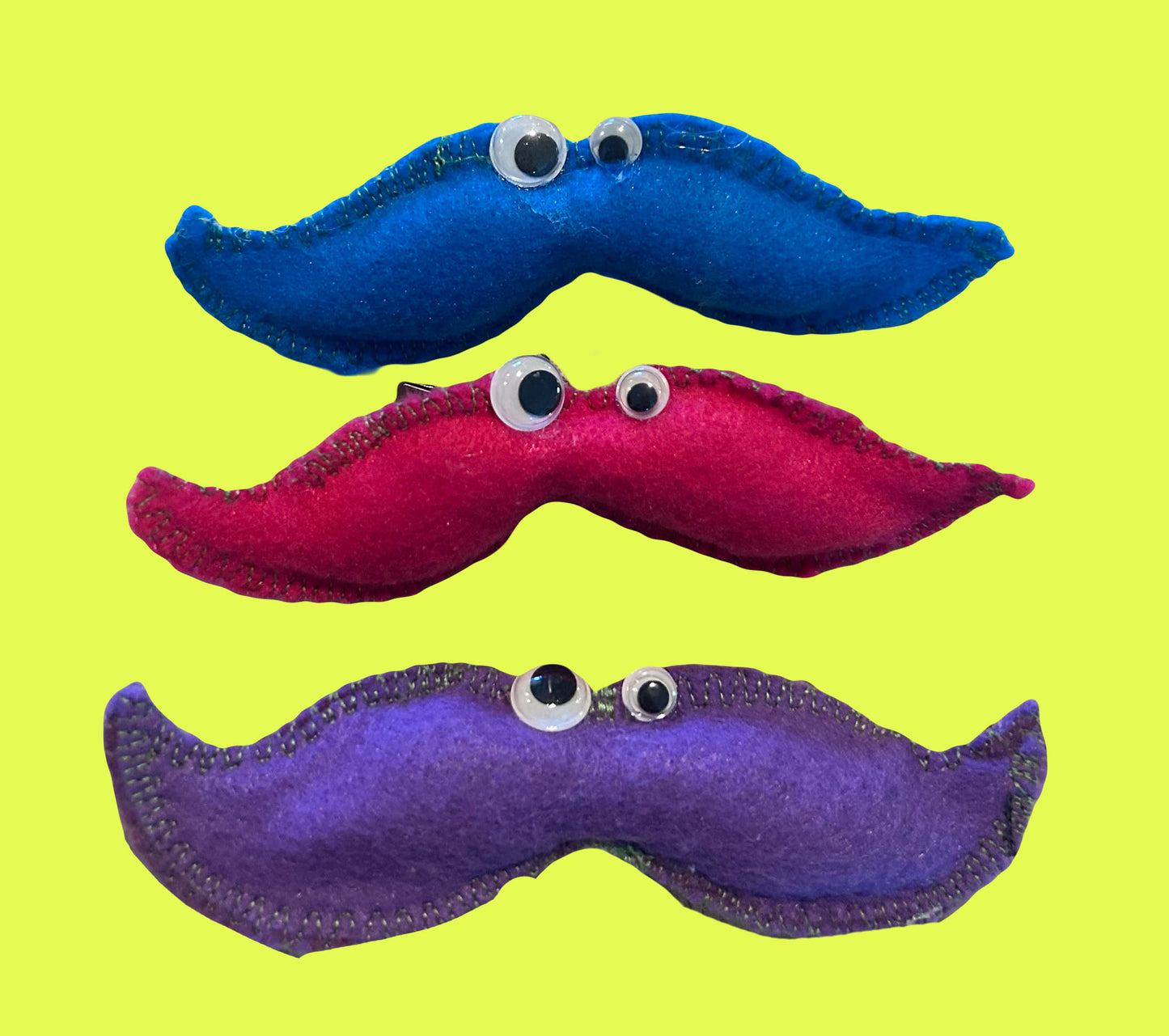 googly mustache hairclip