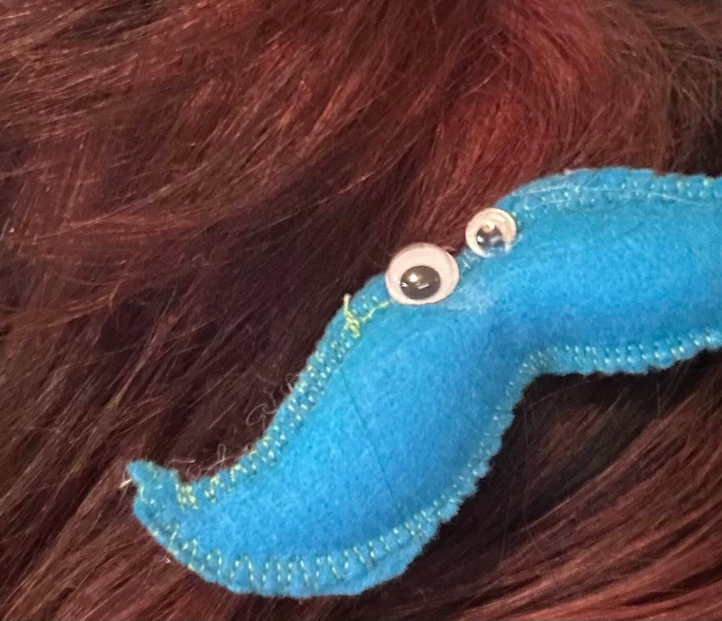 googly mustache hairclip