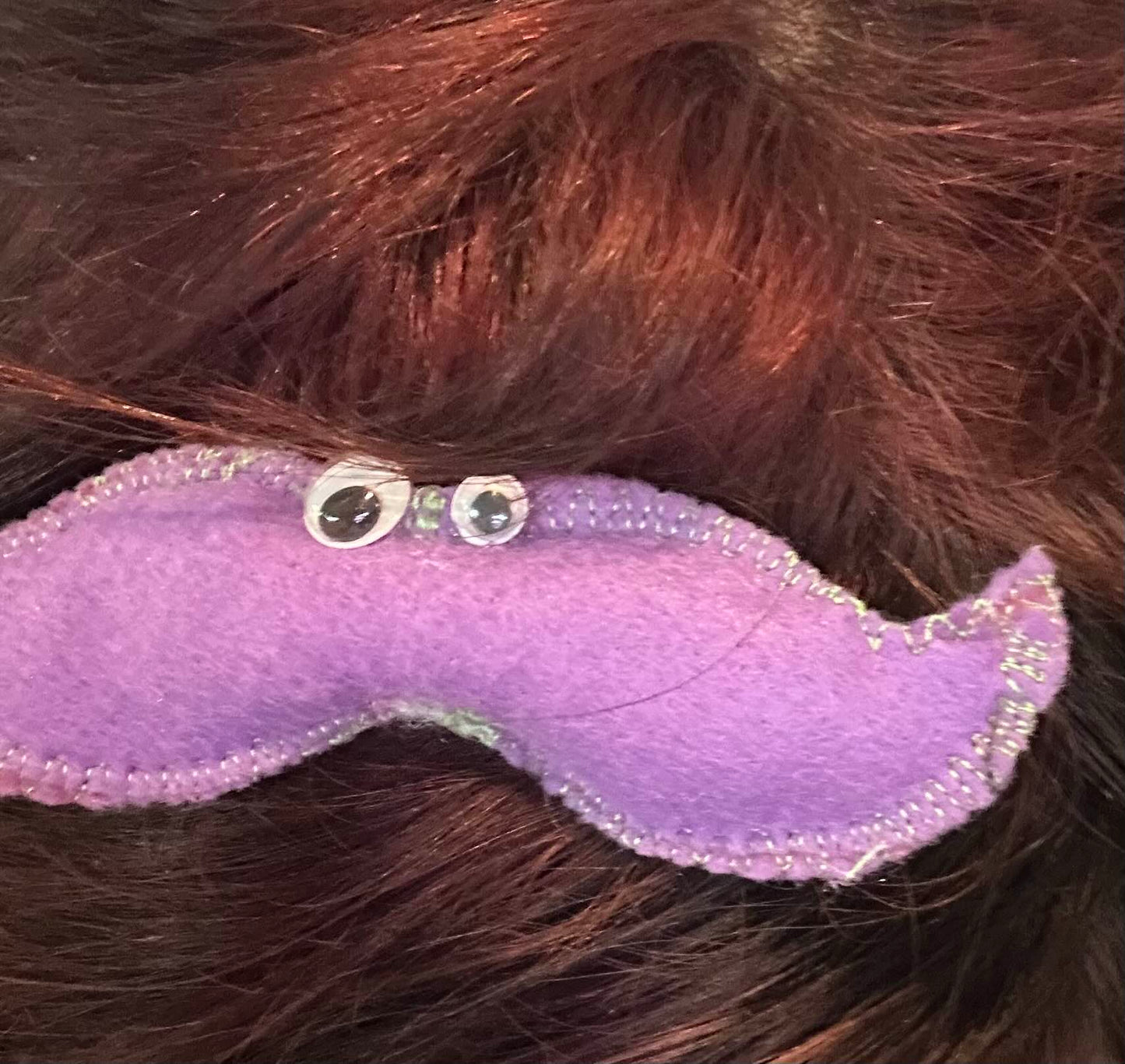 googly mustache hairclip