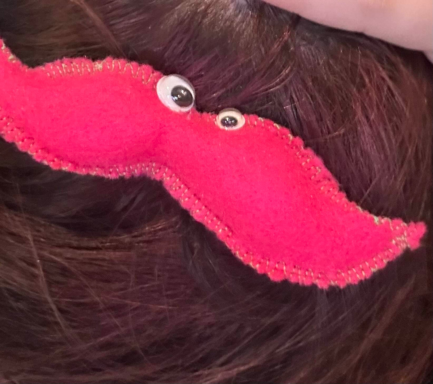 googly mustache hairclip