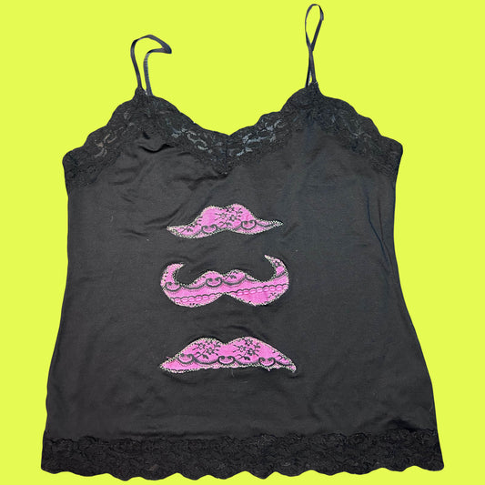 stache trio lace tank (pink)