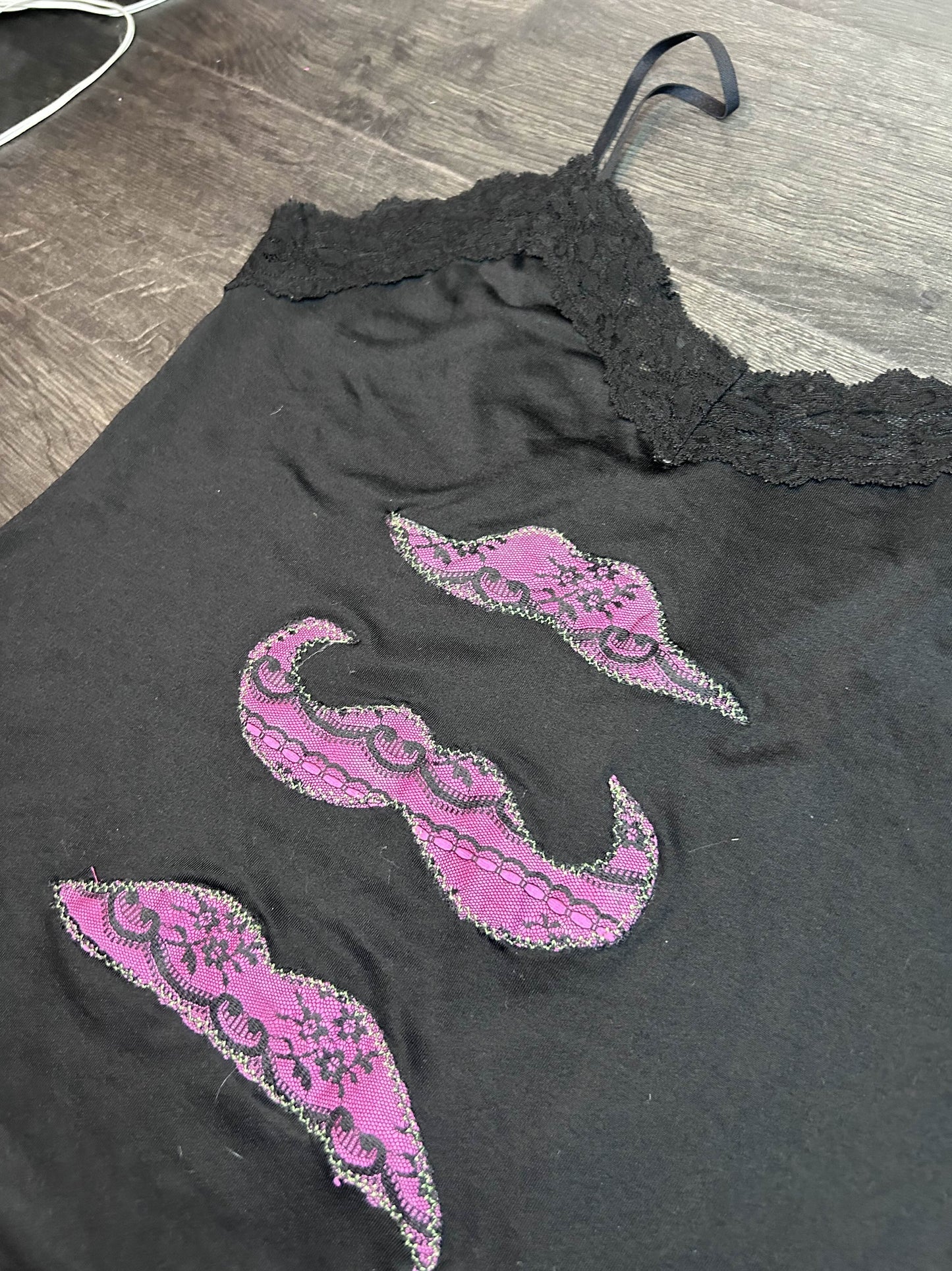 stache trio lace tank (pink)