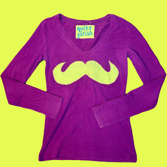 big stache longsleeve (purple)