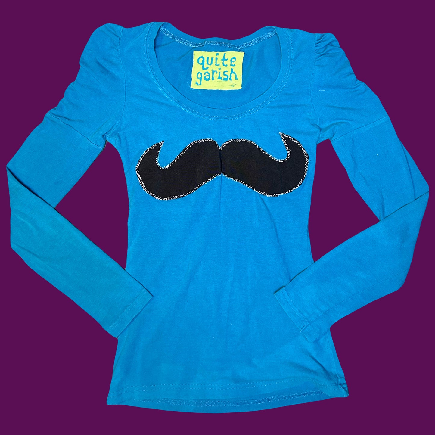 big stache longsleeve (blue)