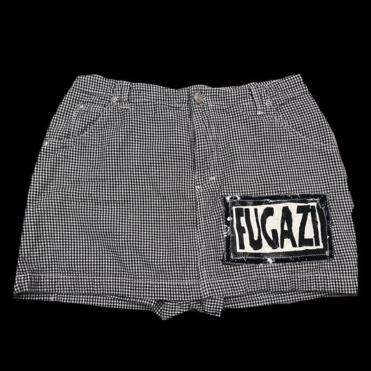 fugazi cut and sew screenprint patch skirt
